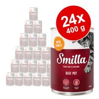 Smilla-nautapata -säästöpakkaus 24 x 400 g - nautaa kalkkunalla