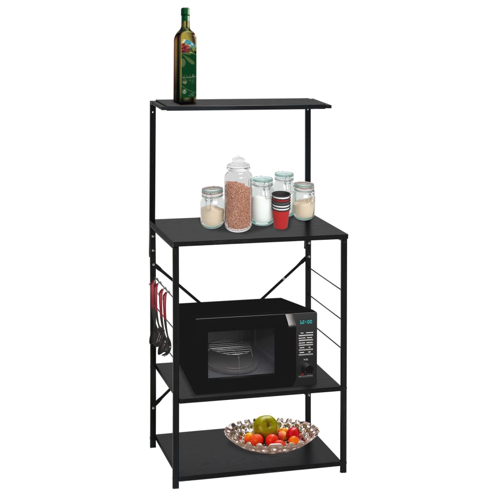 vidaXL Mikroaaltouunikaappi musta 60x39,6x123 cm lastulevy