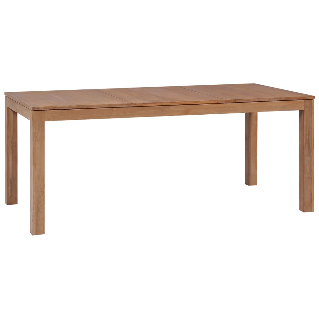 vidaXL Ruokapöytä kiinteä tiikki luonnollinen viimeistely 180x90x76cm