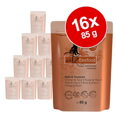 Catz Finefood Pouch -säästöpakkaus: 16 x 85 g - kana & tonnikala