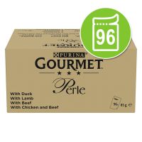Gourmet Perle 96 x 85 g - ankka, lammas, nauta, kana & nauta