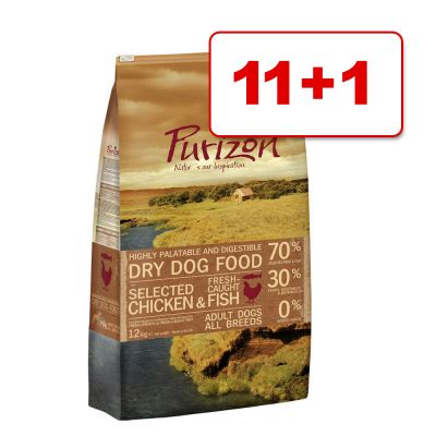 Purizon koiranruoka 12 kg: 11 + 1 kg kaupan päälle! - Single Meat Adult Duck & Apple