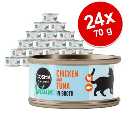 Cosma Nature -säästöpakkaus 24 x 70 g - tonnikala & lammas