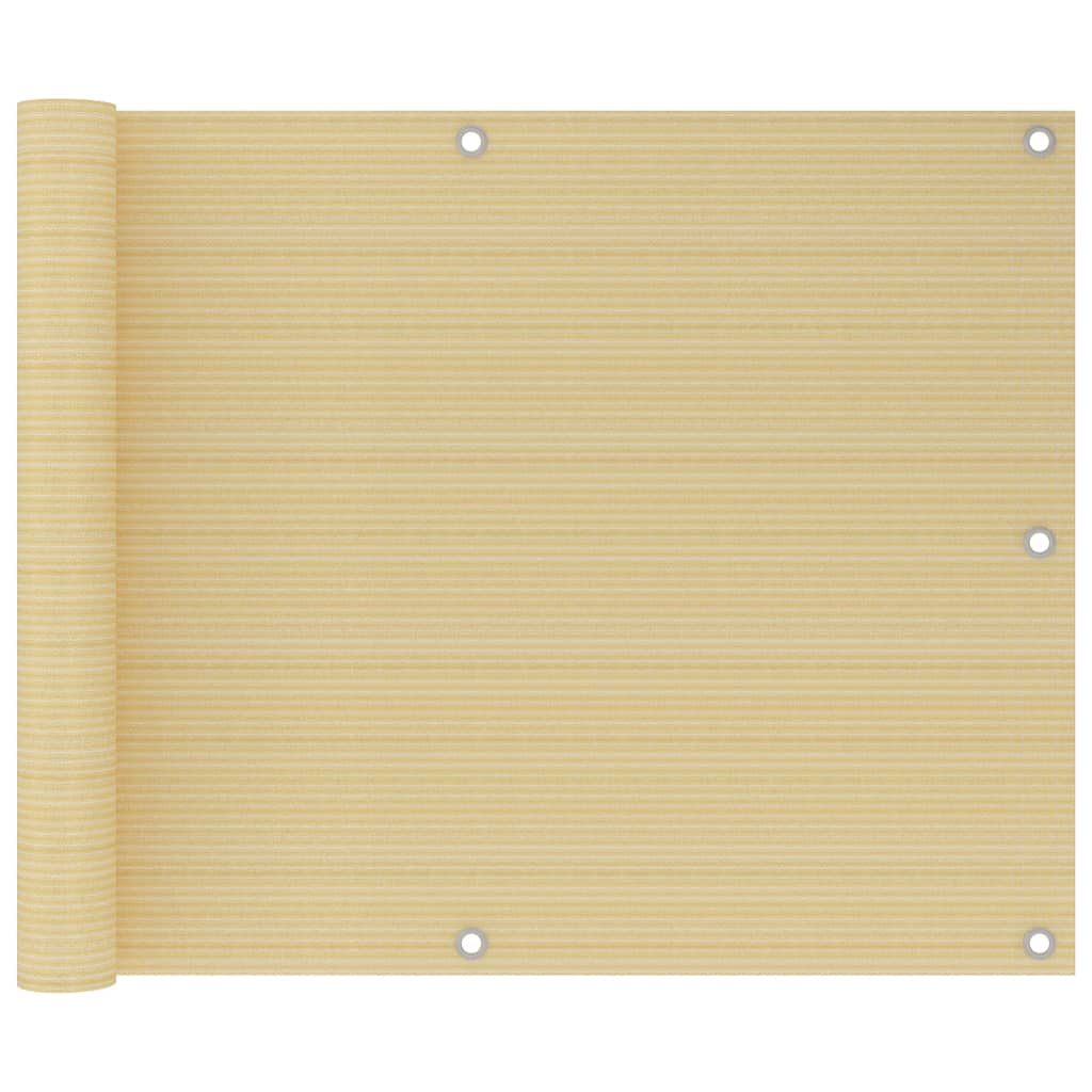 vidaXL Parvekkeen suoja beige 75x600 cm HDPE