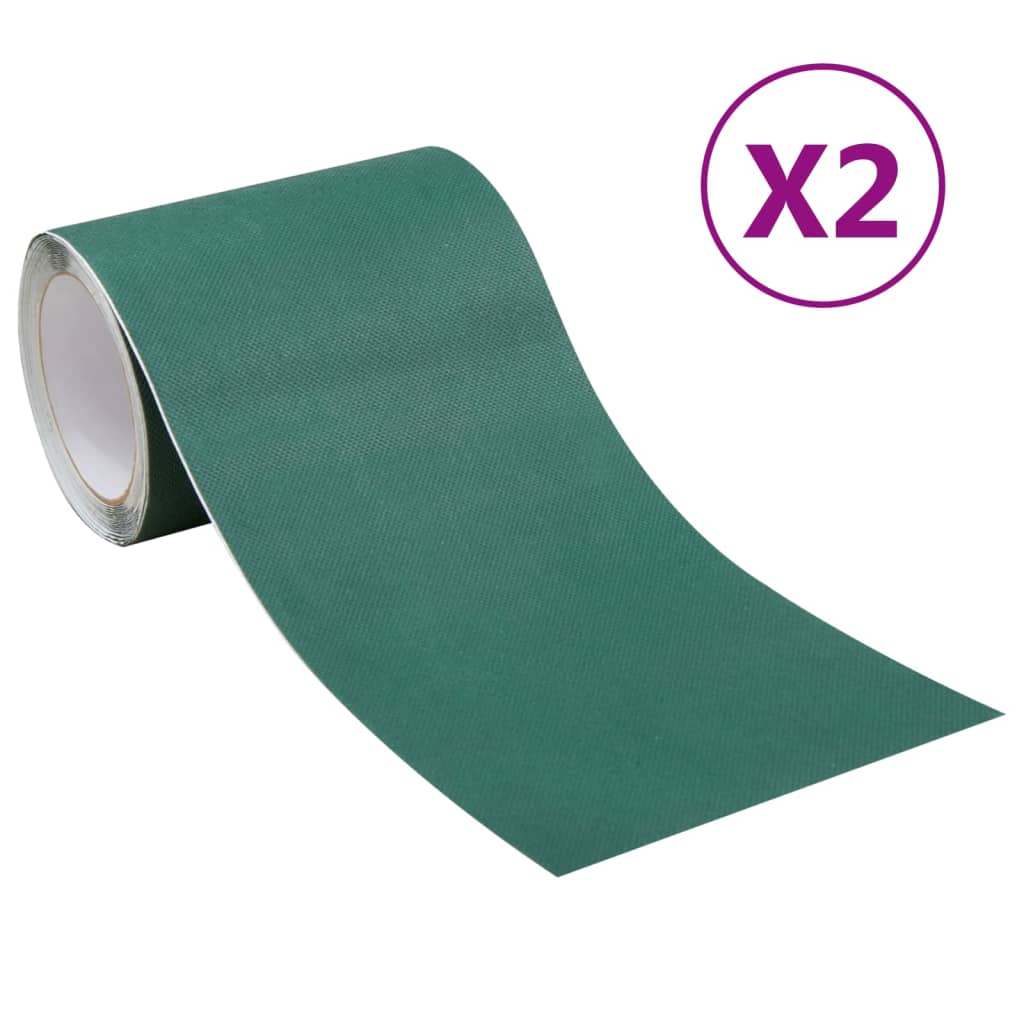 vidaXL Kaksipuoliset tekonurmiteipit 2 kpl 0,15x10 m vihreä