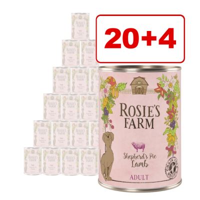 Rosie's Farm 24 x 400 g: 20 + 4 kaupan päälle! - kala & kana
