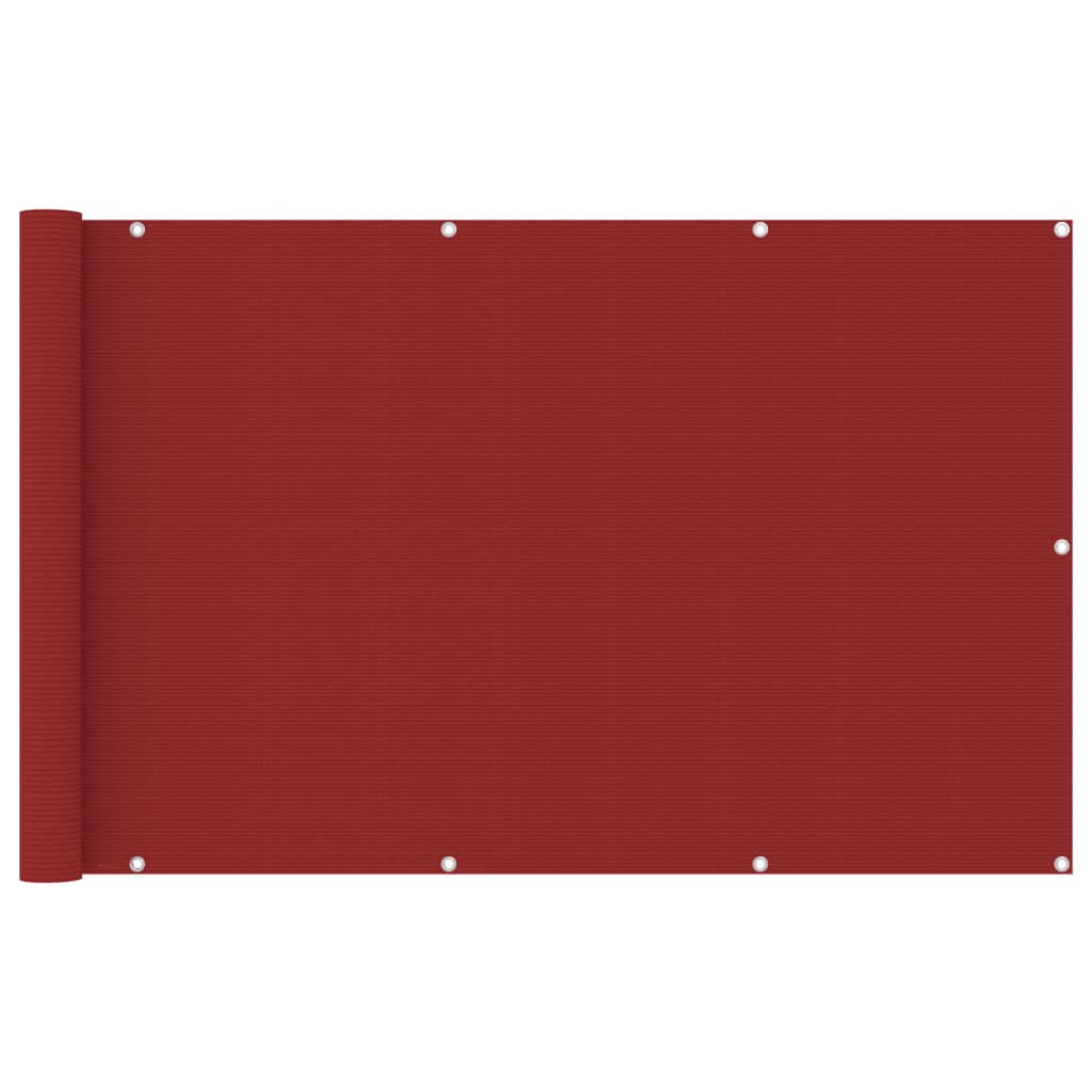 vidaXL Parvekkeen suoja punainen 120x600 cm HDPE