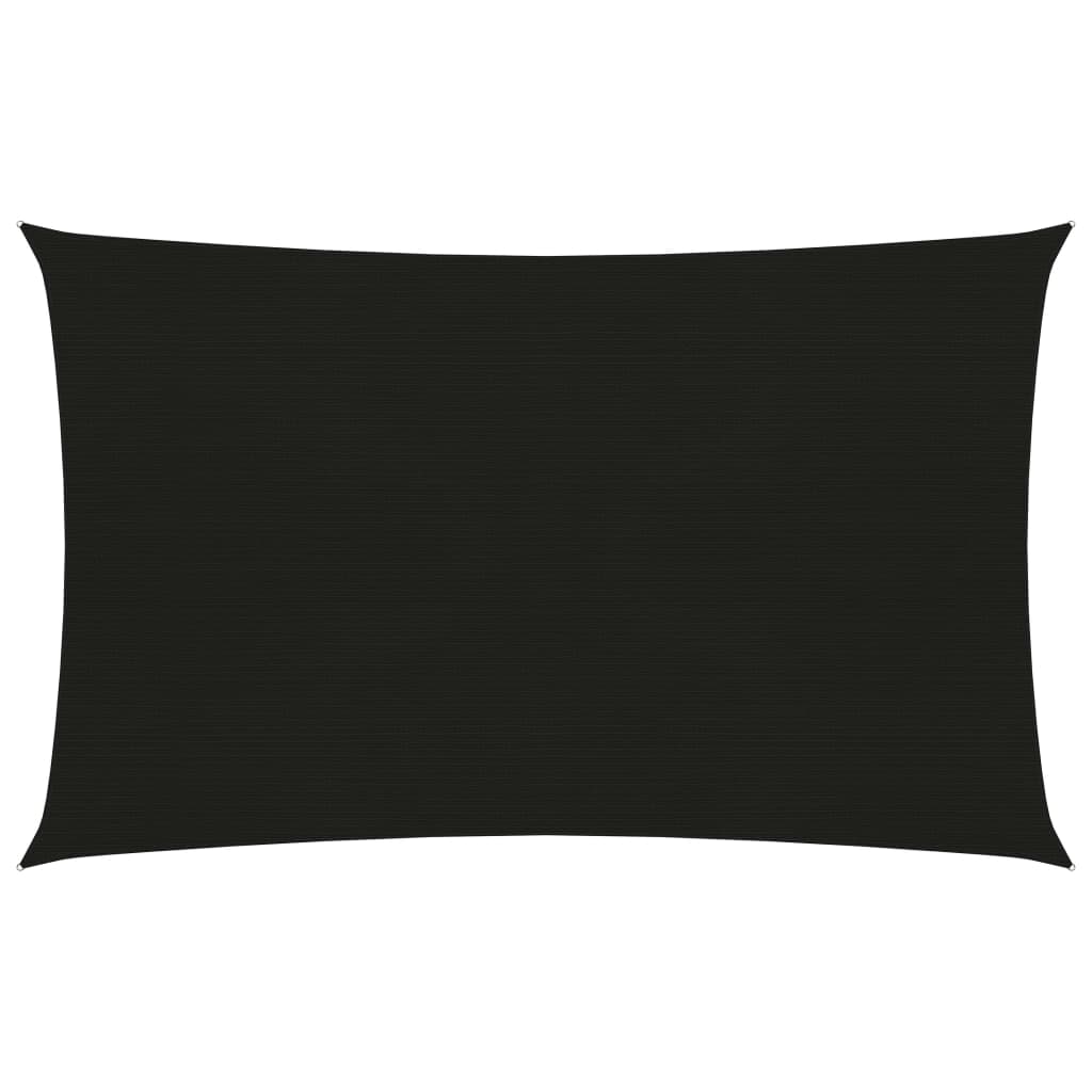 vidaXL Aurinkopurje 160 g/m² musta 2x4,5 m HDPE
