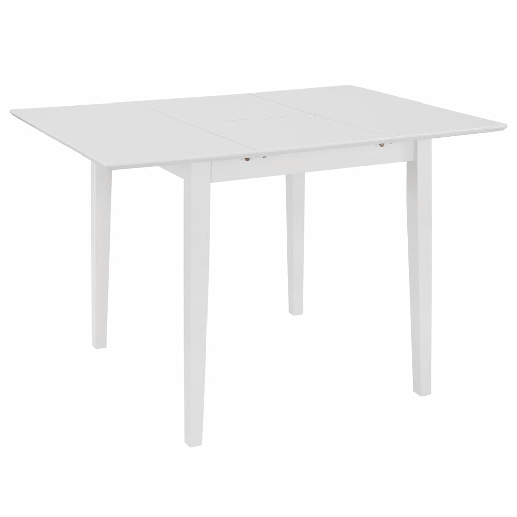 vidaXL Jatkettava ruokapöytä valkoinen (80-120)x80x74 cm MDF