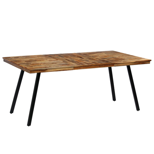 vidaXL Ruokapöytä kierrätetty tiikki ja teräs 180x90x76 cm