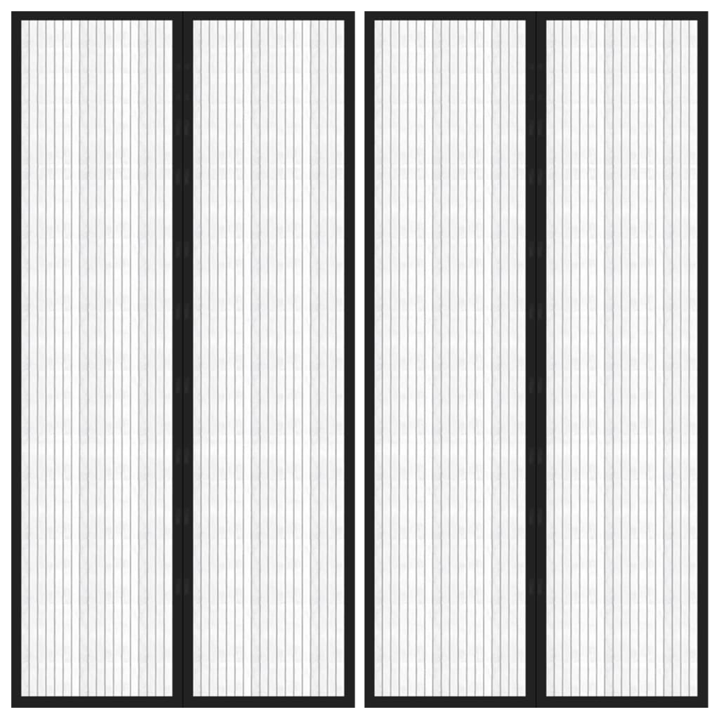 vidaXL Hyönteisverhot oveen 2 kpl magneettikiinnitys musta 220x100 cm
